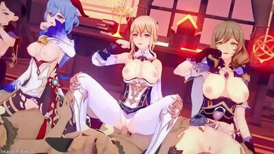 Ganyu Гань Юй Лиза Lisa Mona | Мона | Genshin Impact | NSFW | Hentai | Porn | 18+ lesbian yuri хентай BDSM Порно Анимация anime